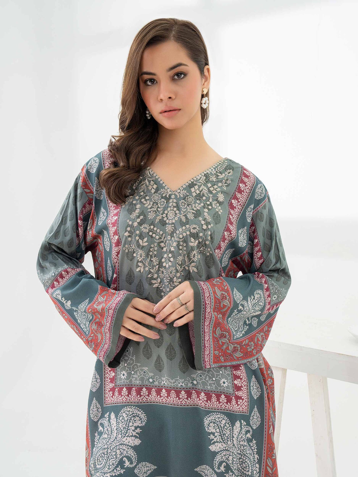 Viscose Shirt-Embroidered (Pret)