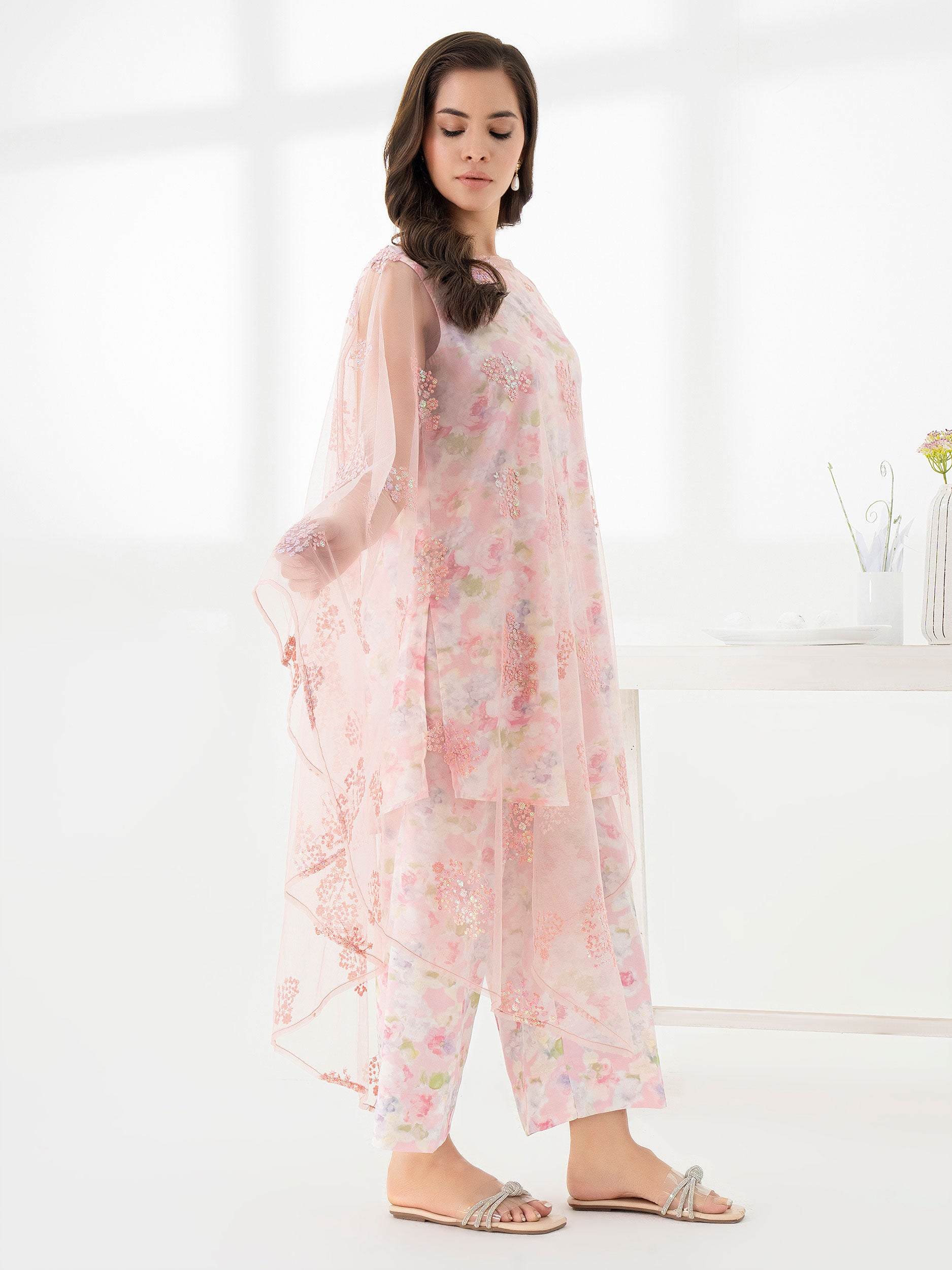 Mini Net Suit 2 Piece Net Suit-Embroidered (Pret) – Limelight.store