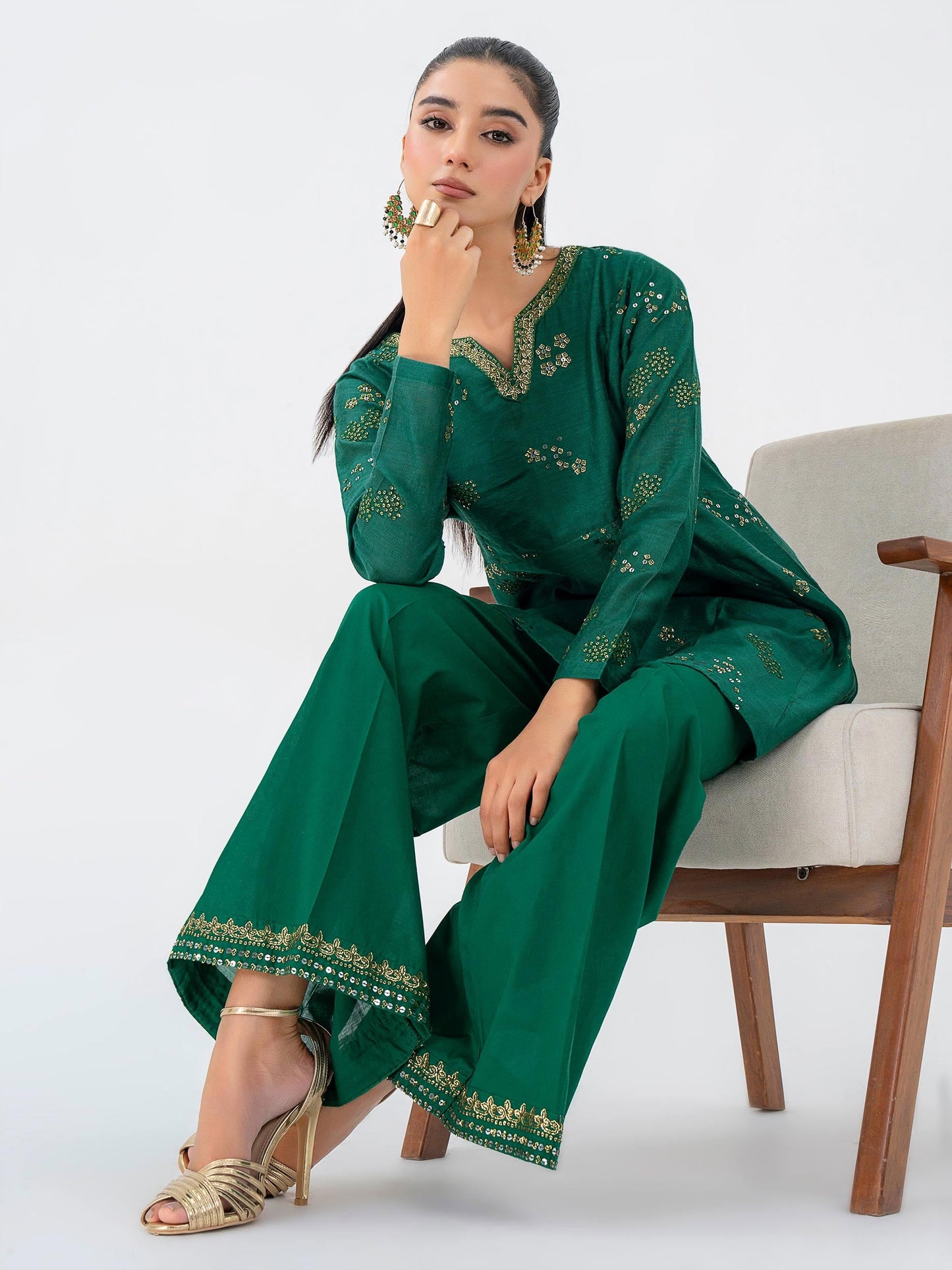 2 Piece Net Suit-Embroidered (Pret)