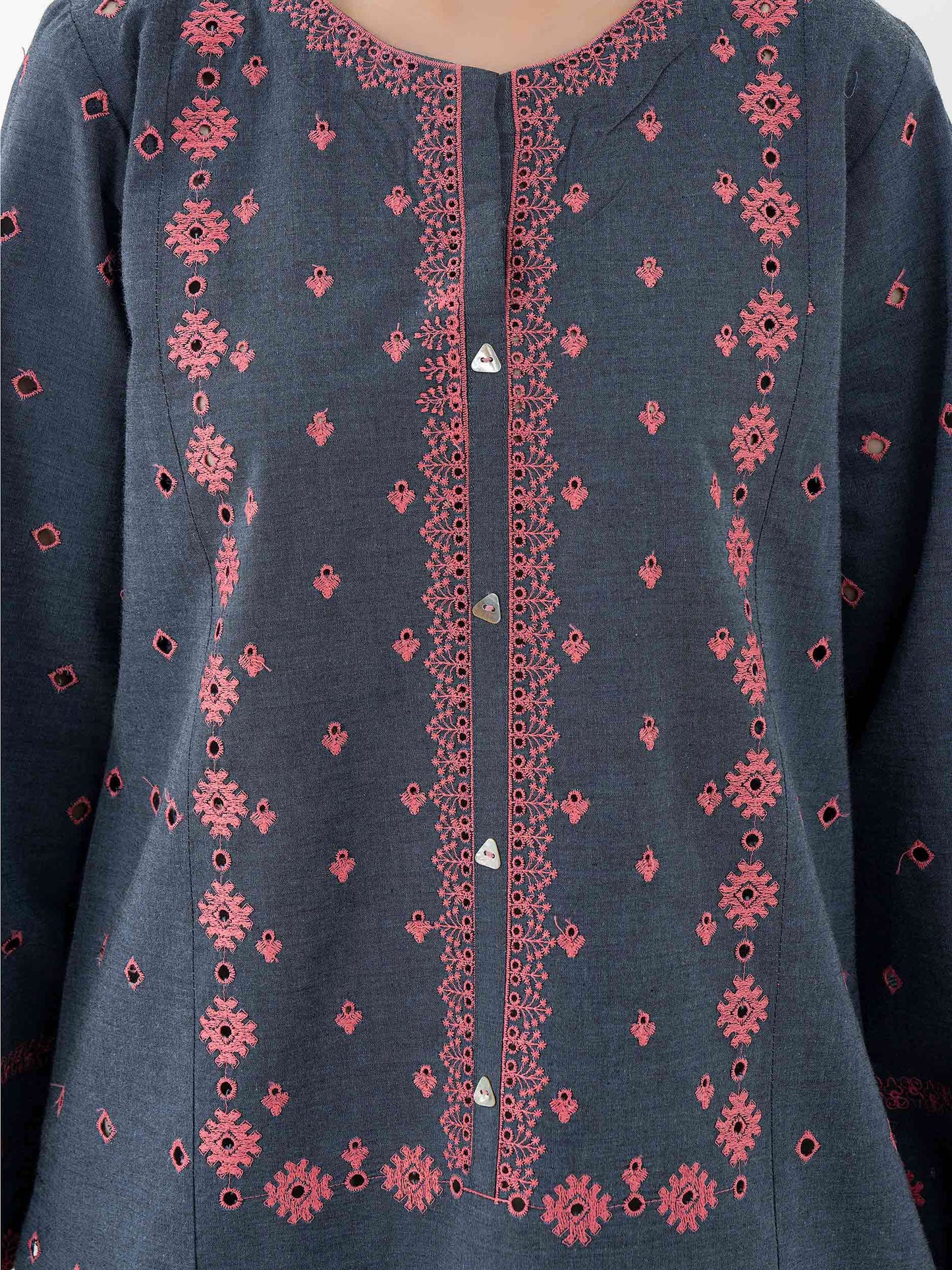 Yarn Dyed Kurti-Embroidered (Pret)