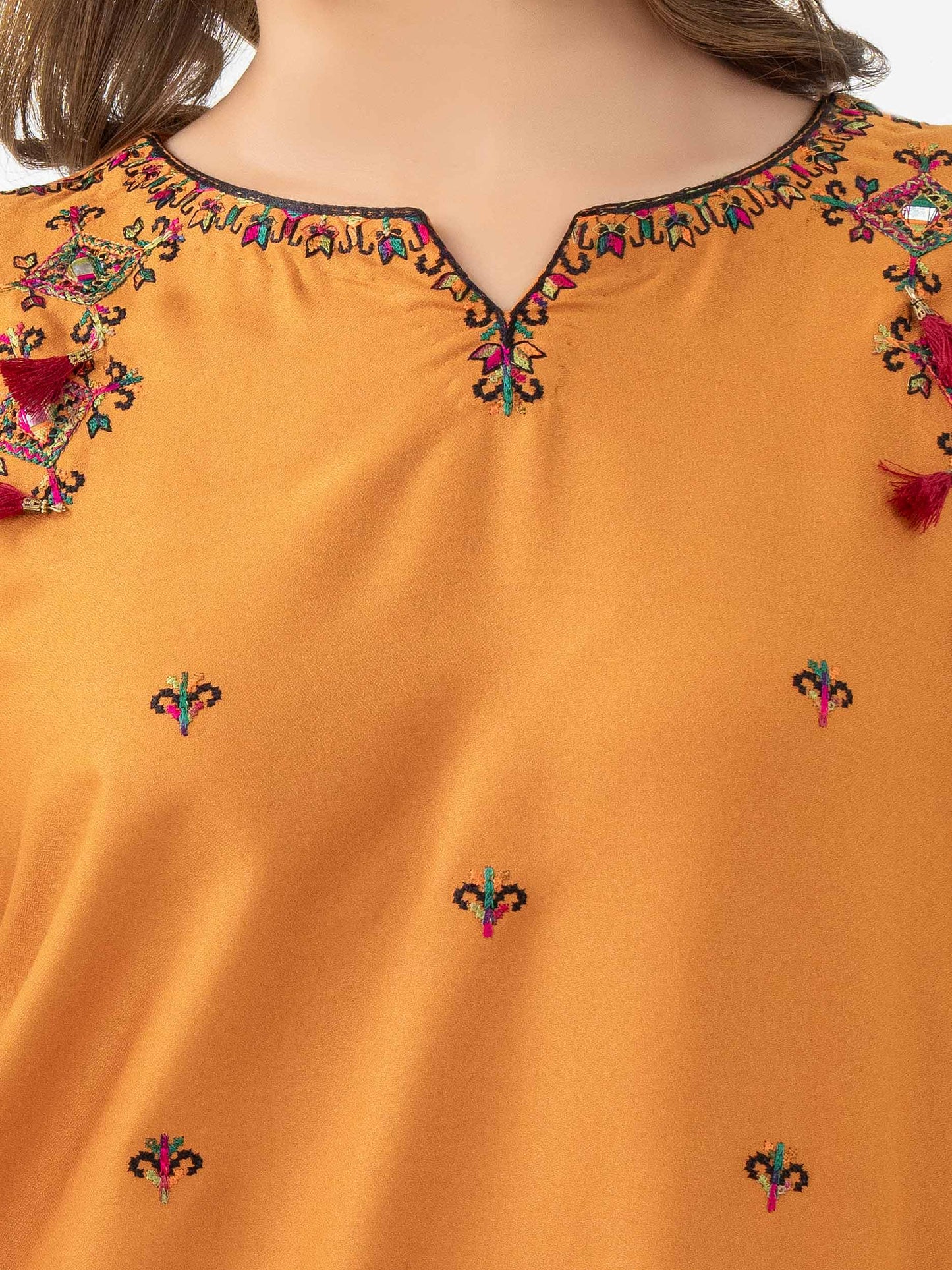 Crepe Kurti-Embroidered (Pret)