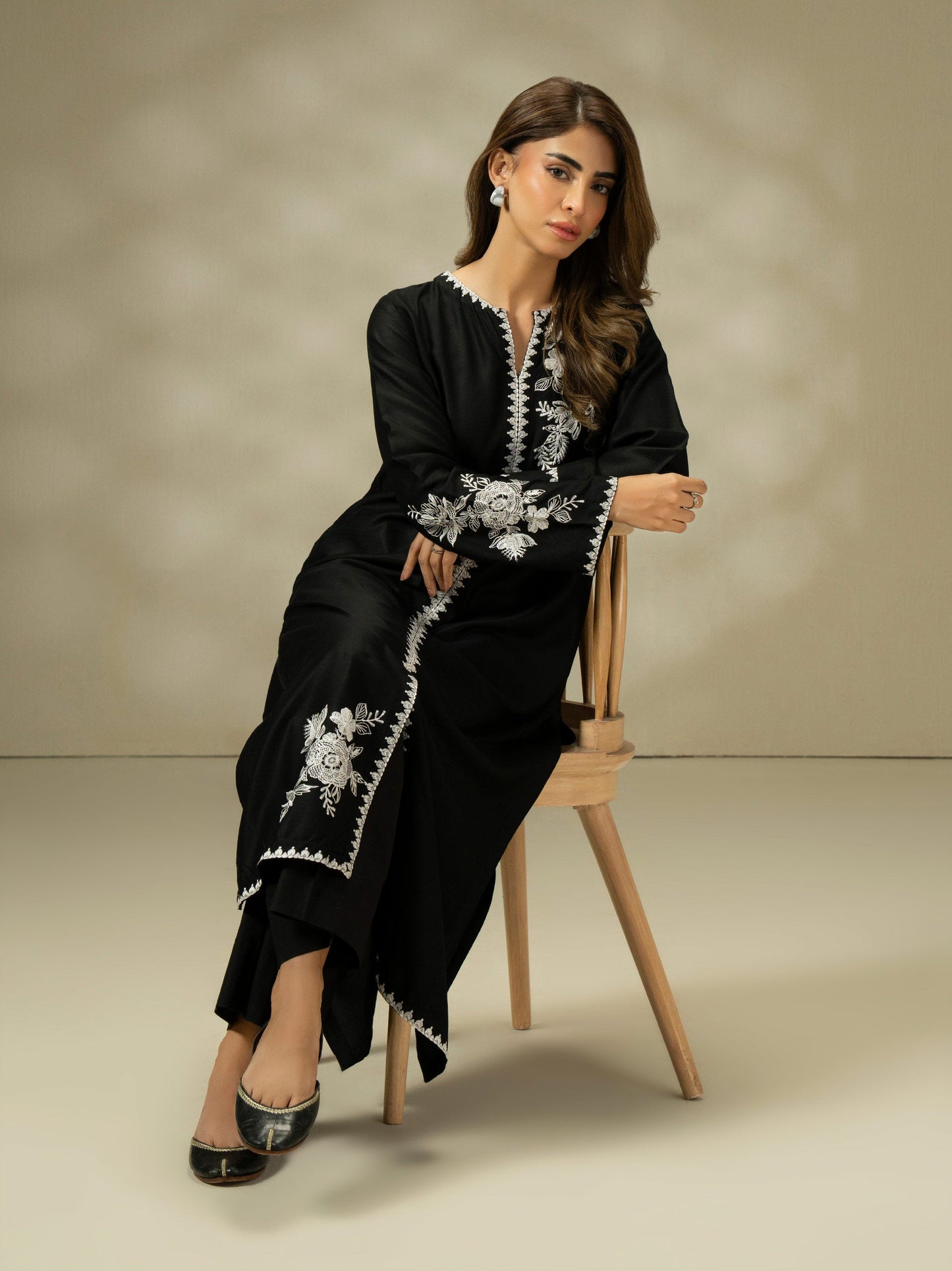 Linen Shirt-Embroidered (Pret)