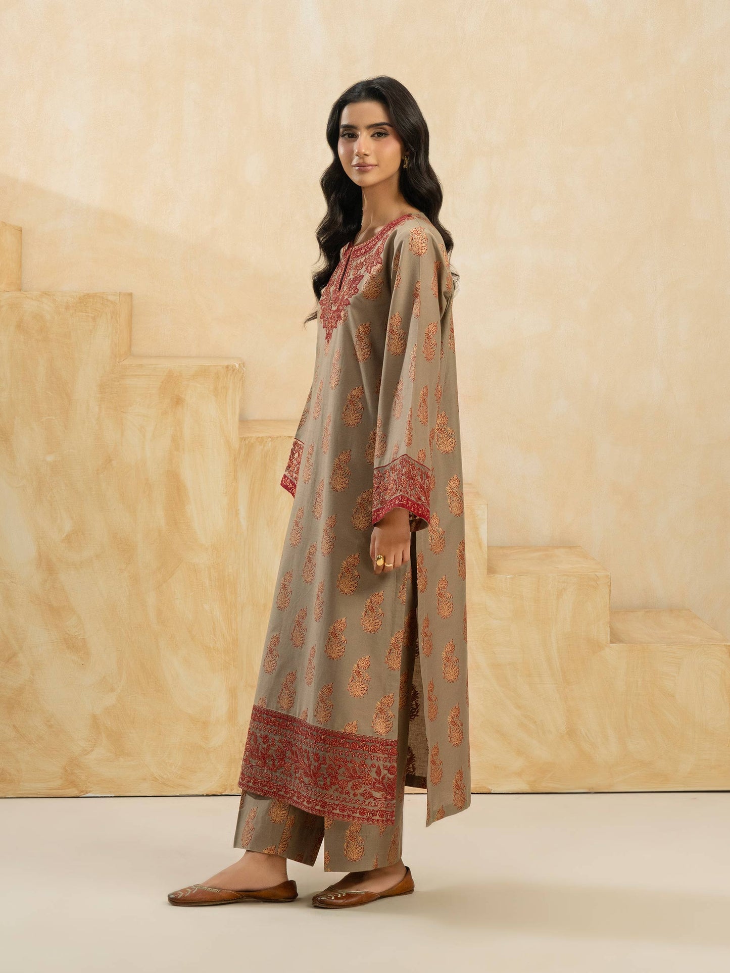 2 Piece Winter Cotton Suit-Embroidered (Pret)