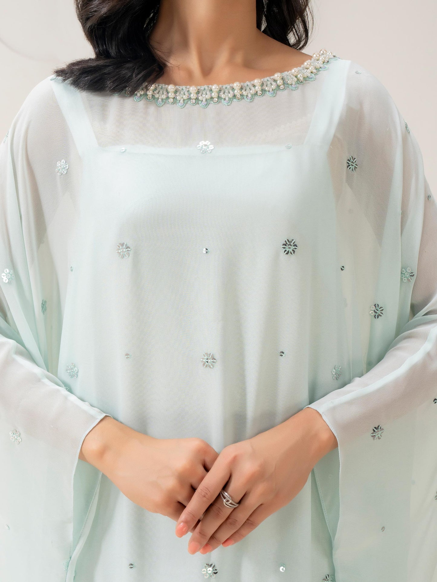 Chiffon Shirt-Embellished (Pret)
