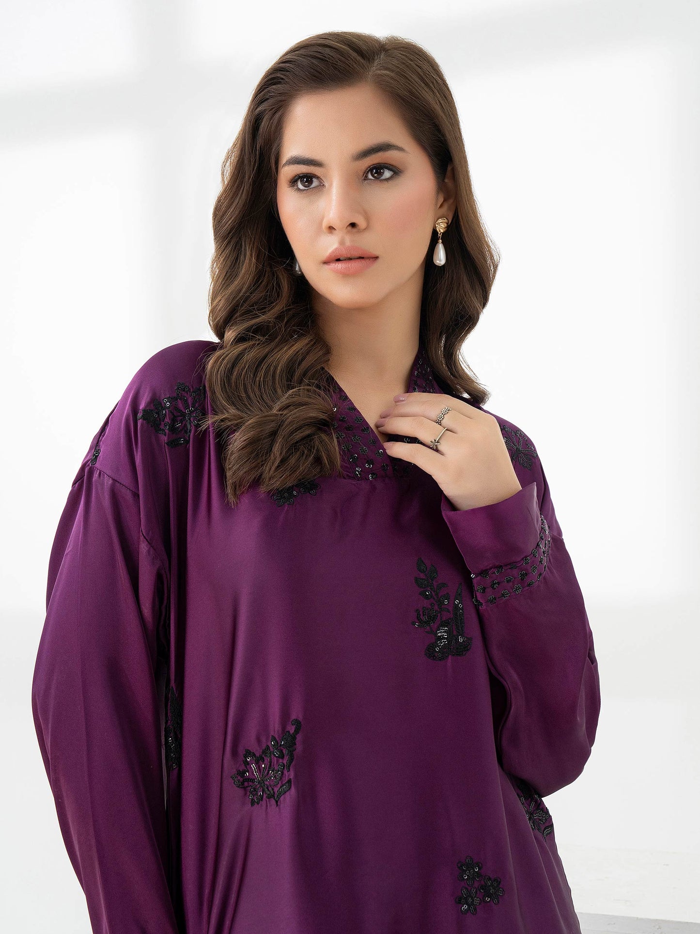 Silk Shirt-Embroidered (Pret)