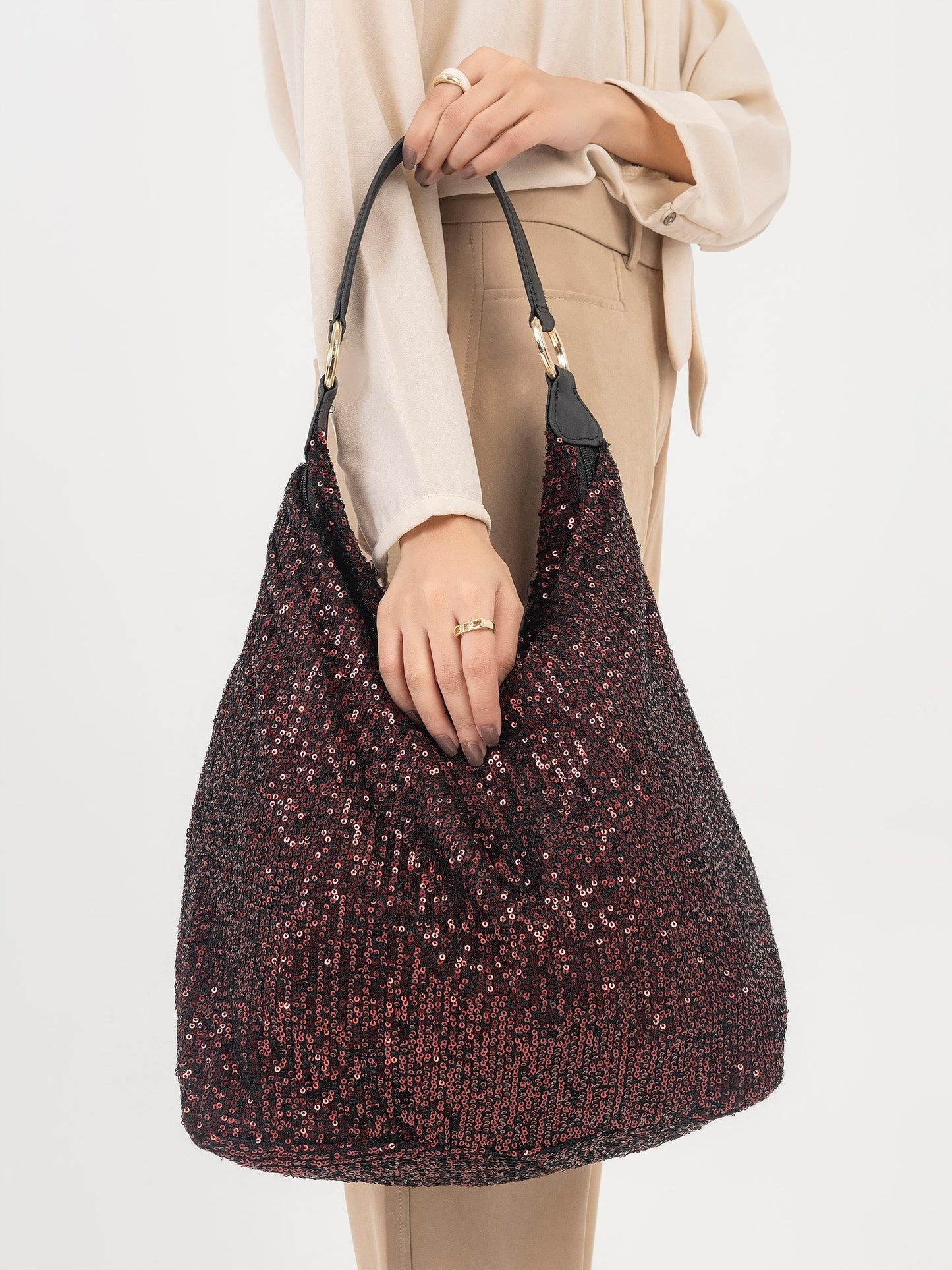 Sequins Embellished Tote Bag