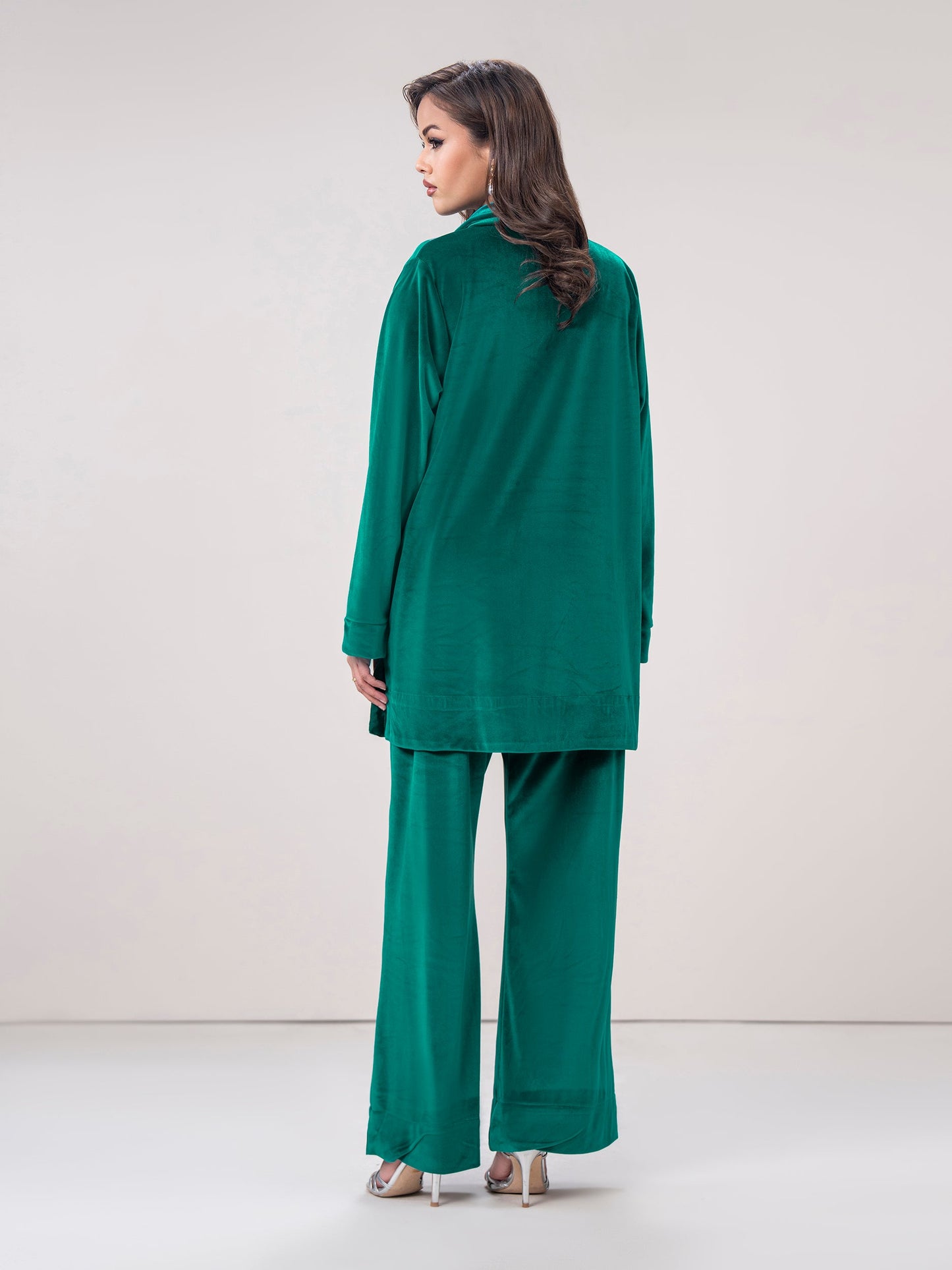 Velour Co-ord Set- Embroidered