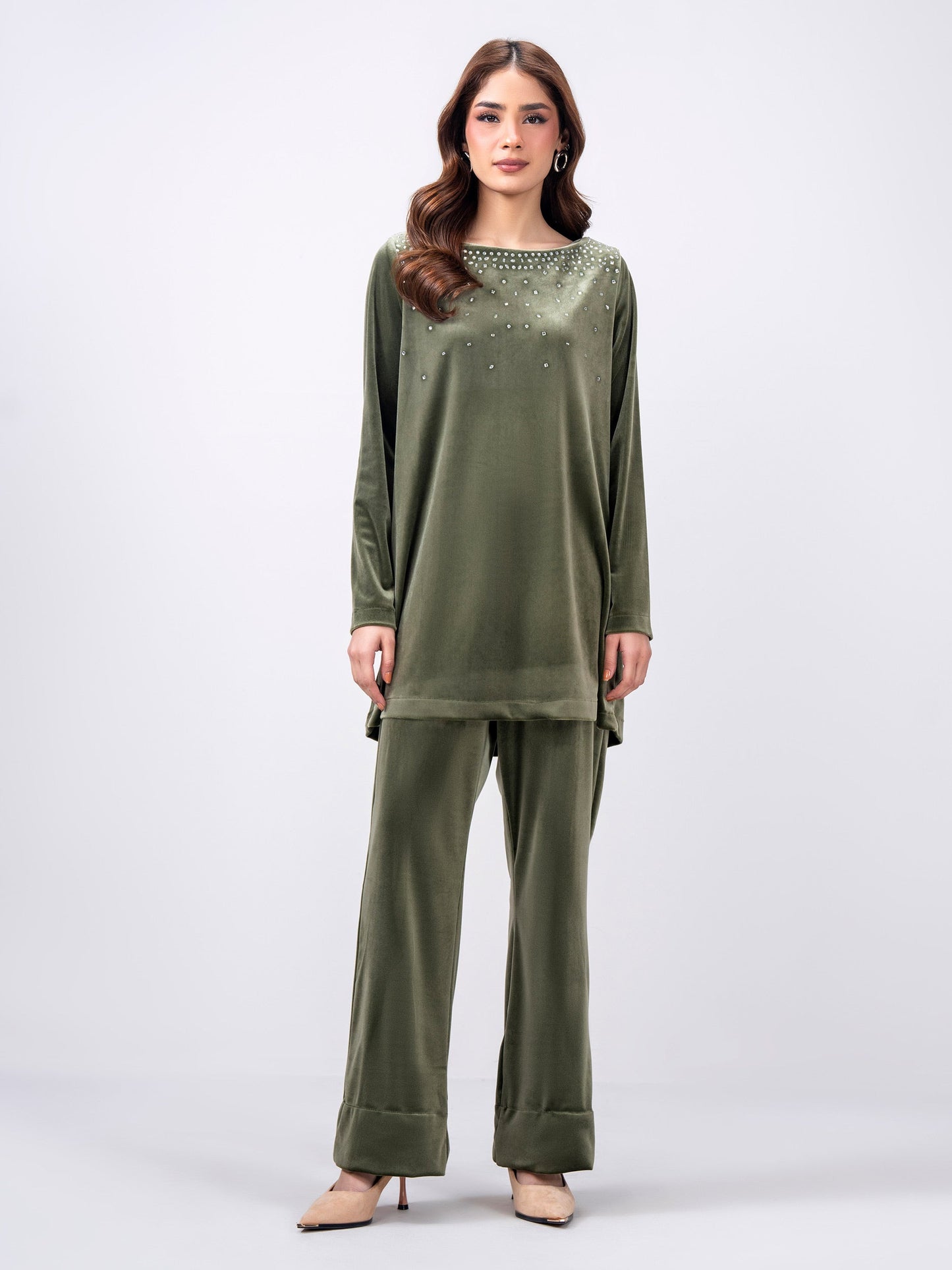 Velour Co-ord Set- Embellished