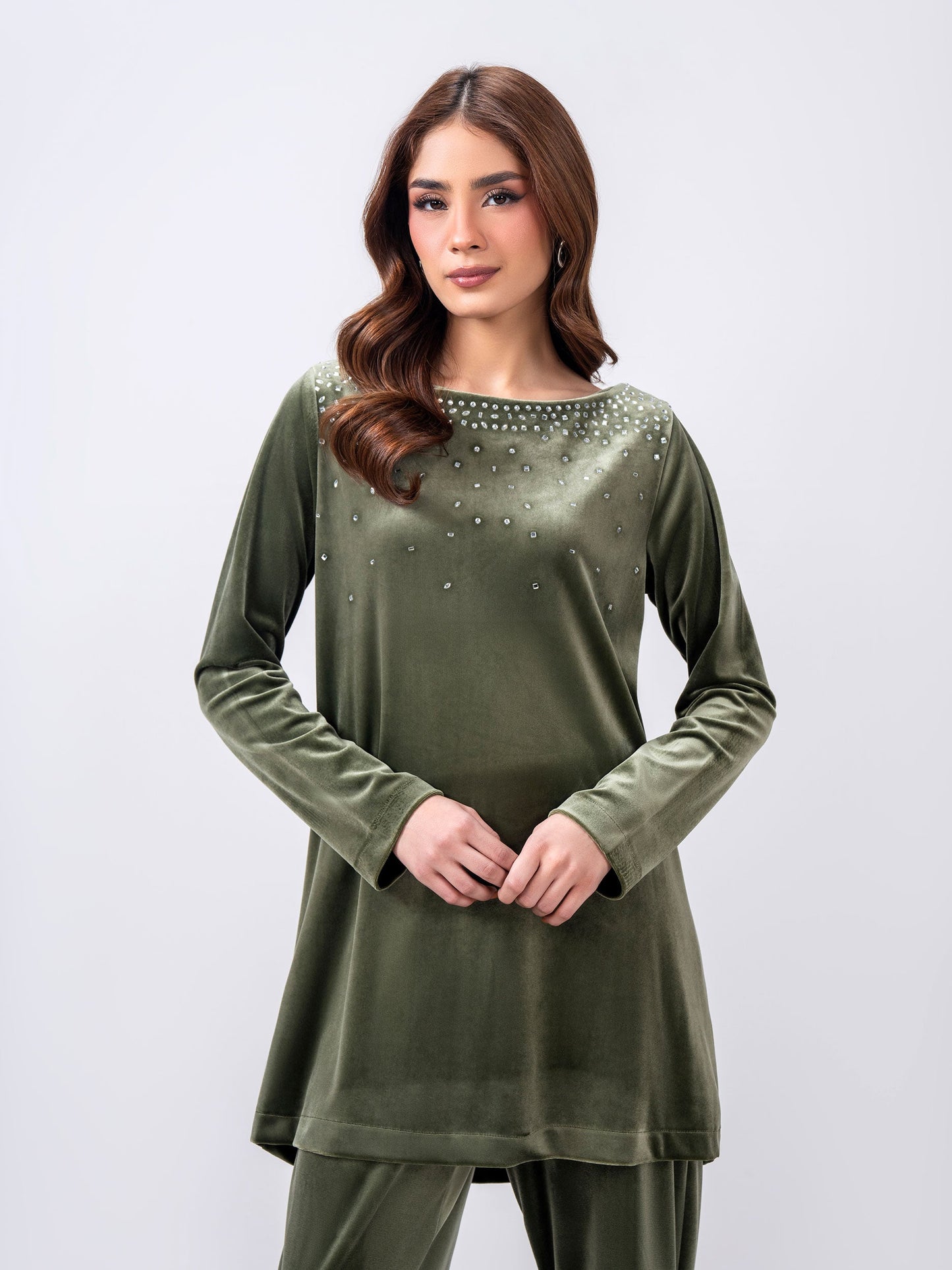 Velour Co-ord Set- Embellished