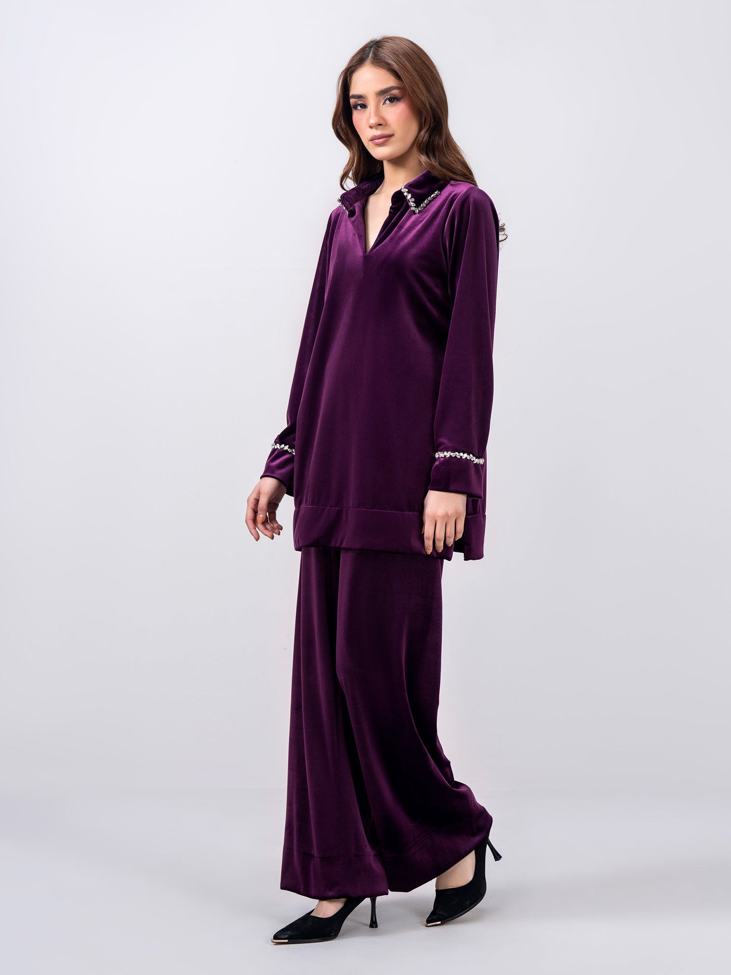 Velour Co-ord Set- Embellished