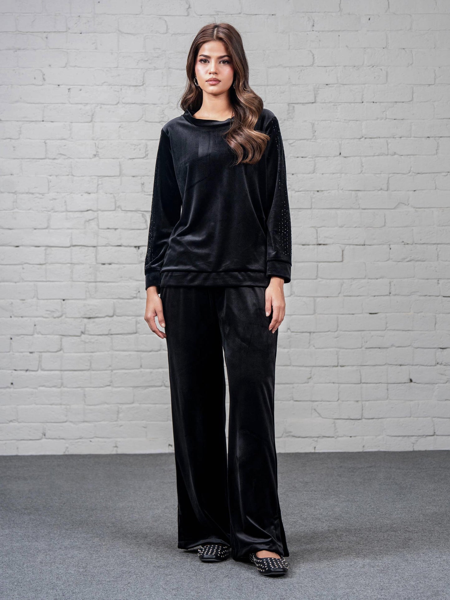 Velour Co-ord Set- Embellished