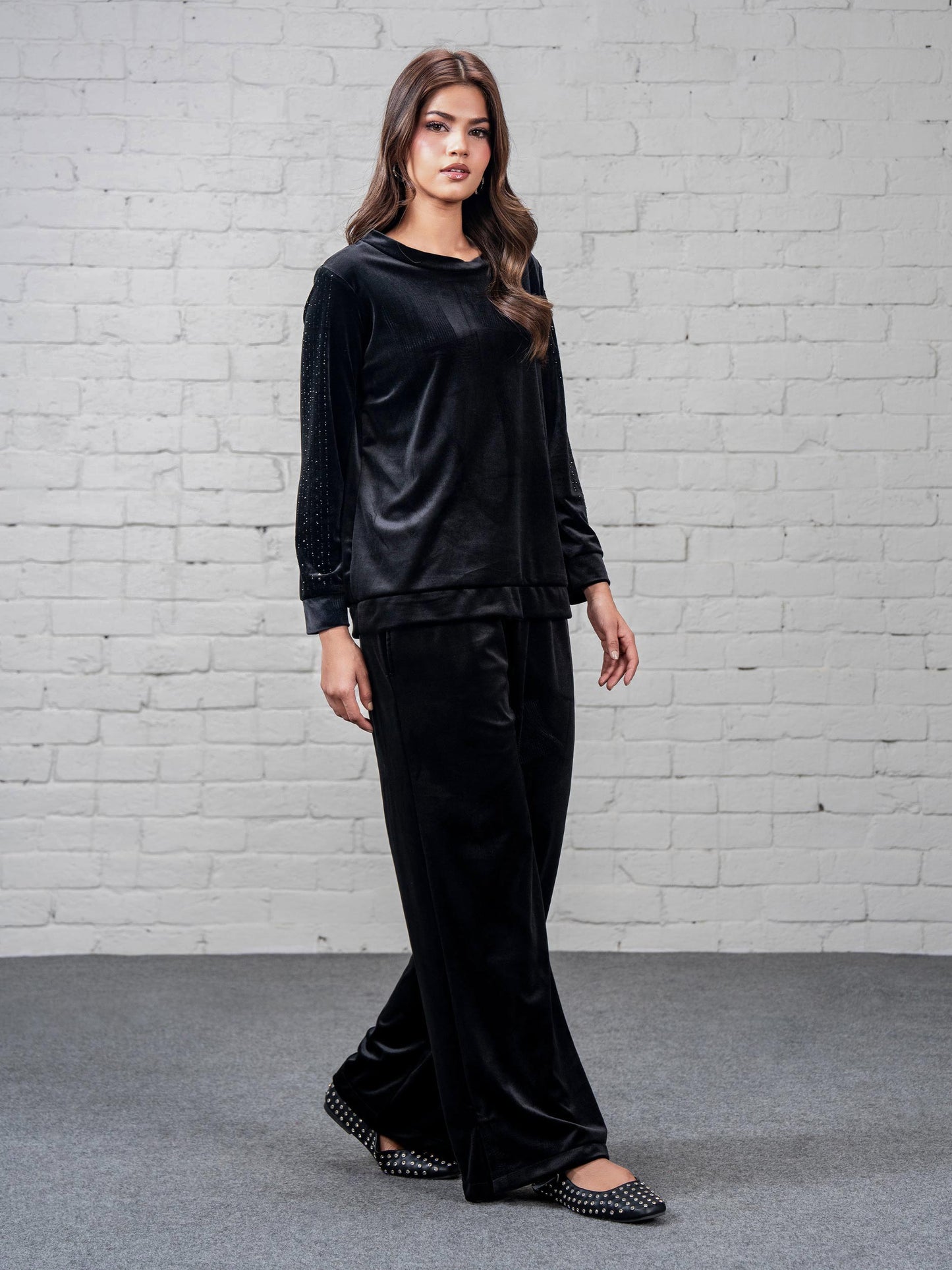 Velour Co-ord Set- Embellished