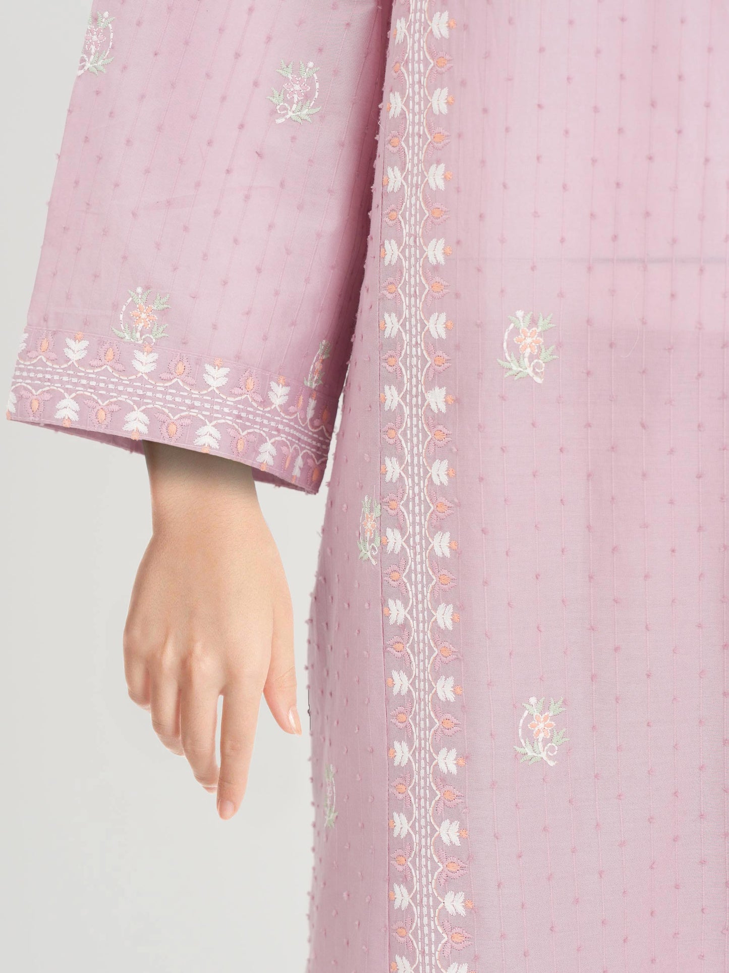 3 Piece Lawn Texture Suit- Embroidered (Pret)